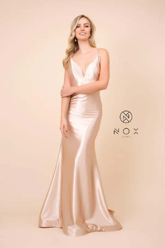 Women's Elegant Outfit Long Satin Evening Gown Sexy Prom Dress