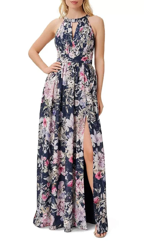 Women's Clothing For Work Aidan Mattox MD1E207329 - Floral Print Halter Dress