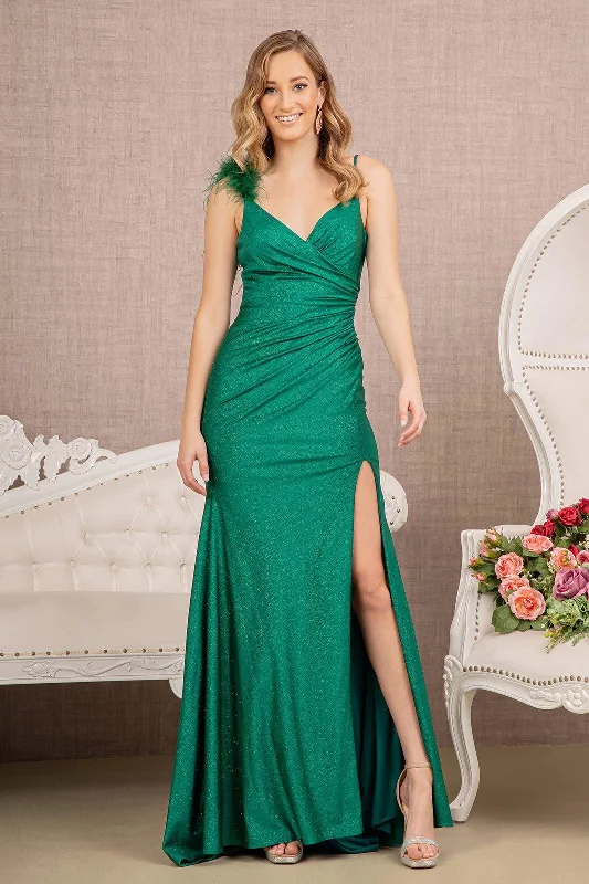 Women's Activewear Outfit Long Spaghetti Strap Fitted Prom Dress