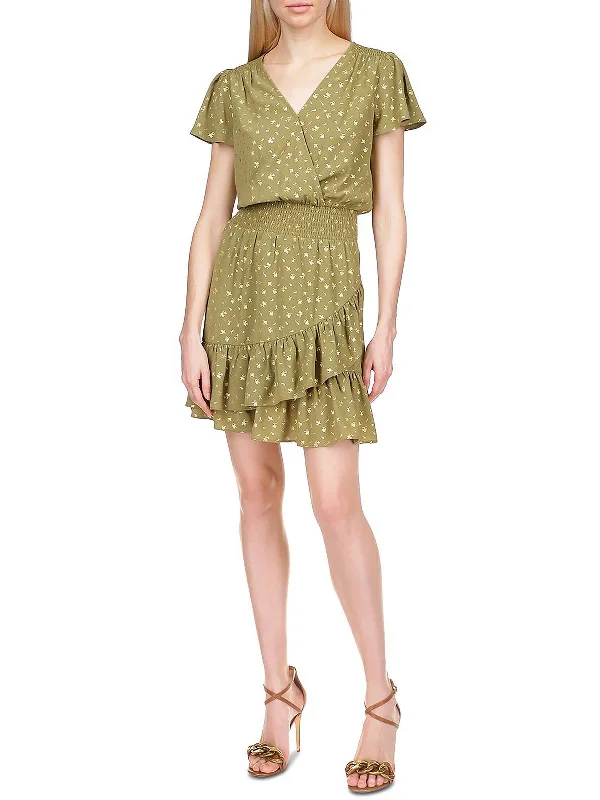 Huge Discounts On Your Favorites Womens Metallic Blouson Fit & Flare Dress