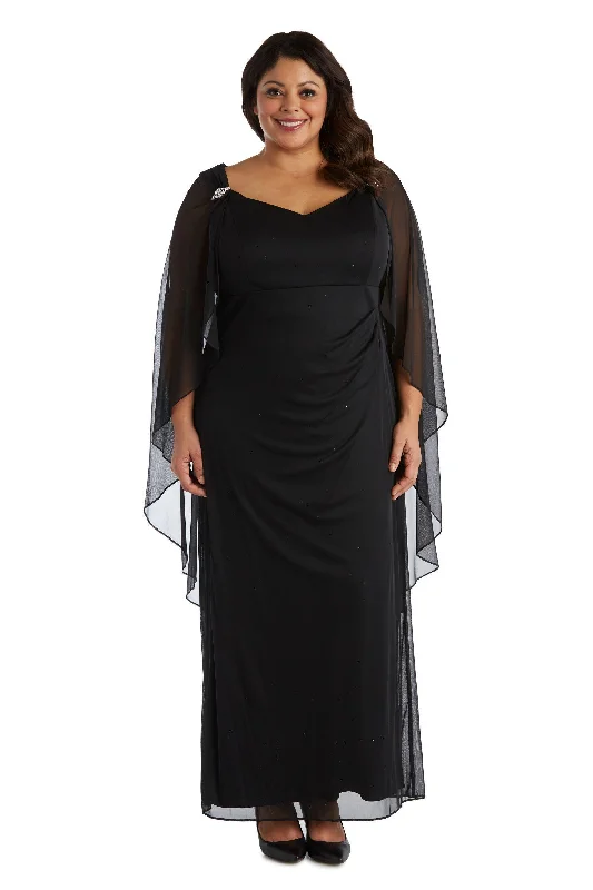 Women's Relaxed Outfit R&M Richards 2359W Long Plus Size Cape Gown