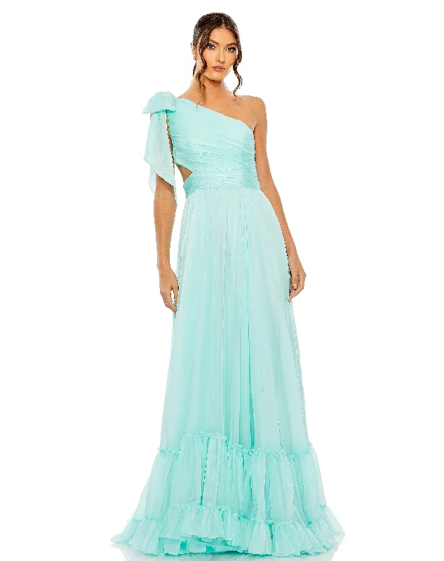 Women's Evening Garments Mac Duggal 68472 Long One Shoulder Chiffon Prom Gown