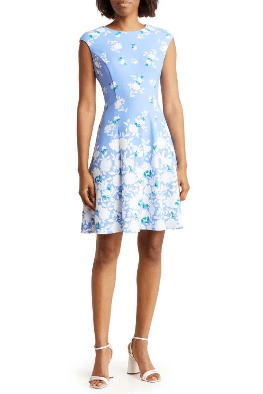 Women's Clothing For Casual Outings London Times T6703M - Floral A-Line Cocktail Dress