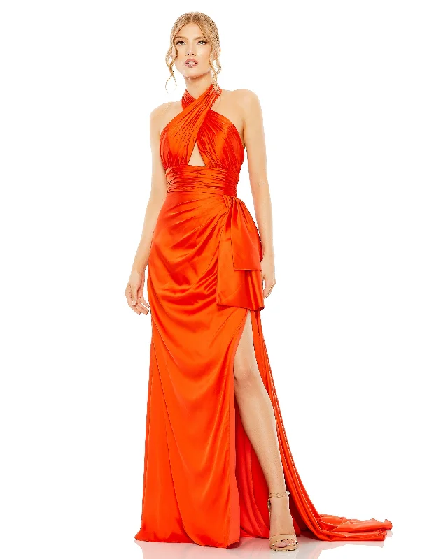 Stylish Women's Garments Mac Duggal 68444 Long Halter Formal Prom Dress