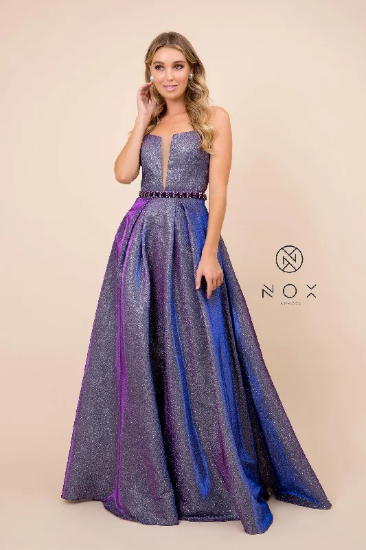 Women's Seasonal Clothing Long Metallic Sleeveless Formal Dress Evening Gown