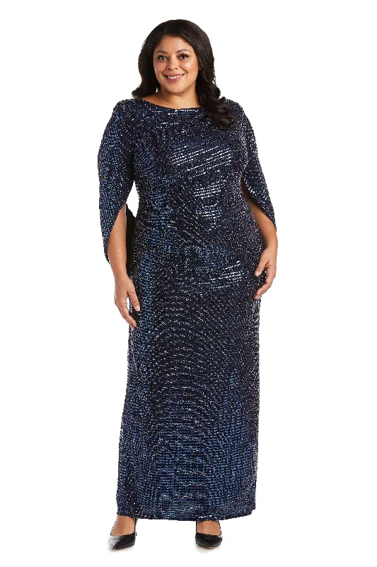 Women's Holiday Outfit R&M Richards 5872W Long Plus Size Formal Dress