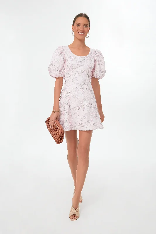 Women's Holiday Clothing Pink Jacquard Empire Ella Mini Dress