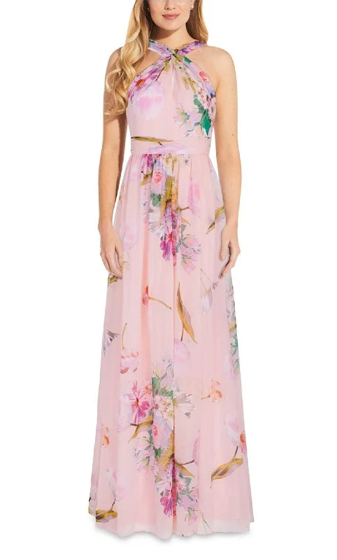 Women's Clothing Sets Adrianna Papell AP1E207803 - Full Length A-line Floral Halter Dress