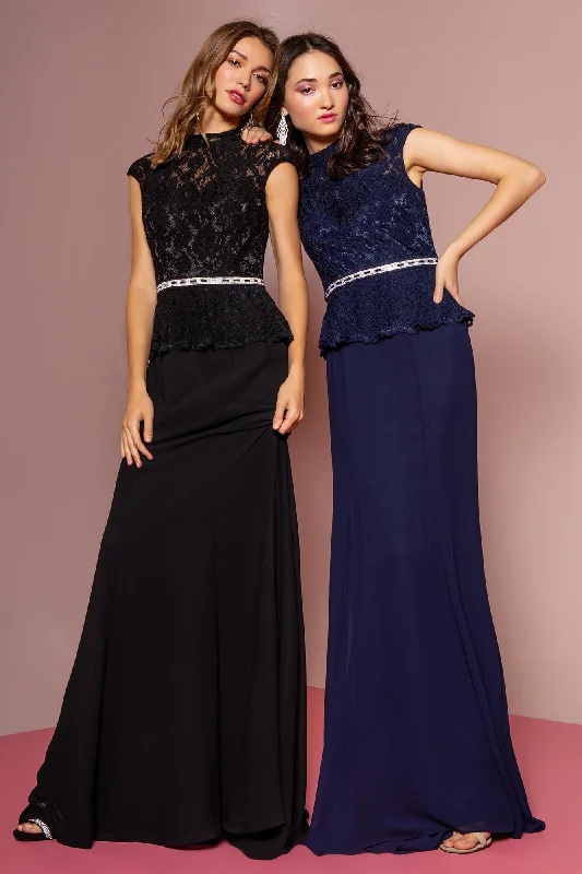 Women's Comfy Attire For Lounging Prom Cap Sleeve Peplum Evening Long Dress