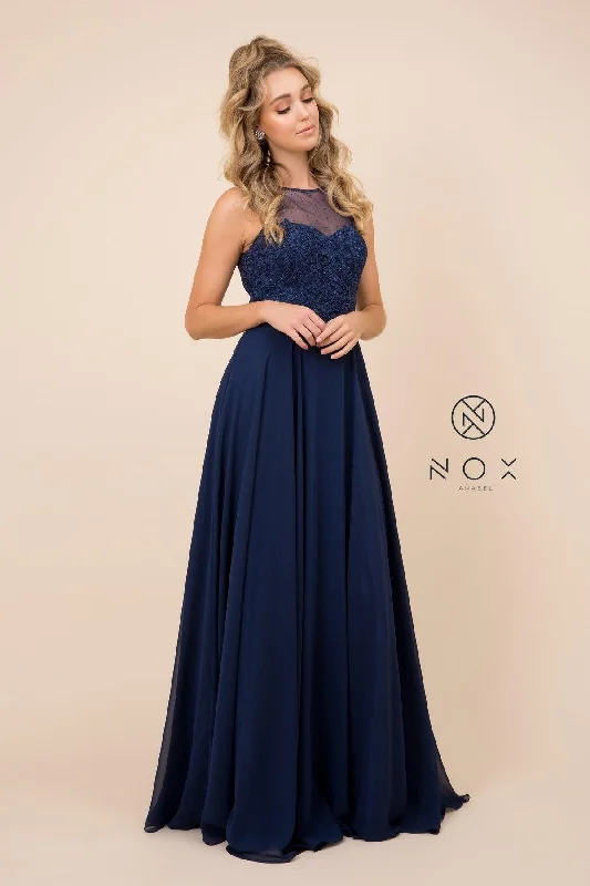 Women's Urban Clothing Long High Neck Formal Bridesmaid Dress