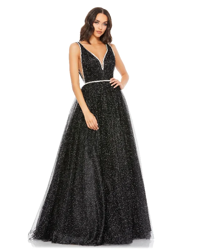 Women's Resort Attire Mac Duggal 30727 Prom Long Sleeveless Tulle Ball Gown