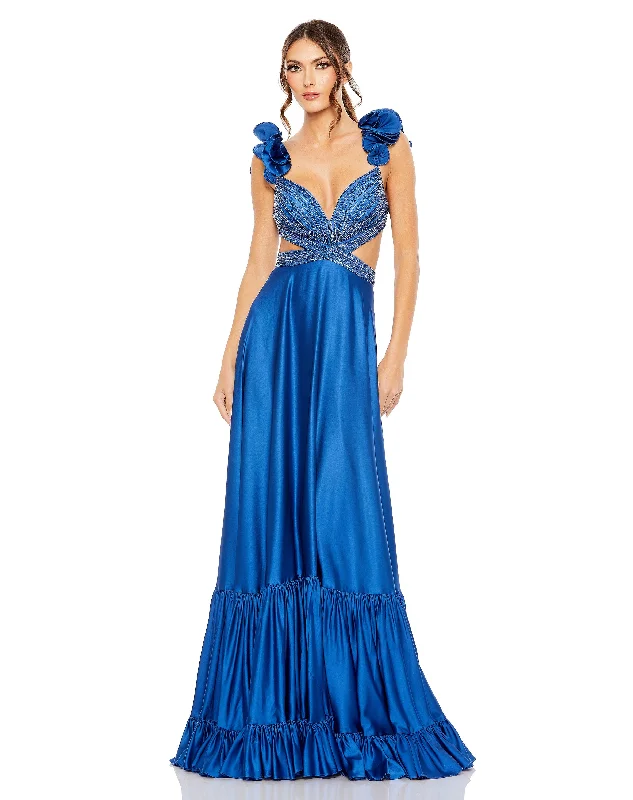 Women's Comfy Attire For Lounging Mac Duggal 50681 Prom Sleeveless Long Formal Dress