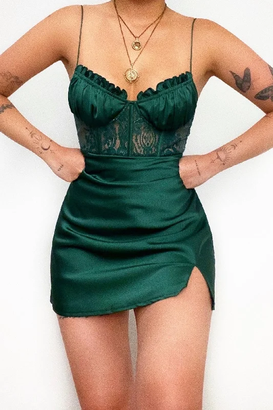 Women's Elegant Evening Outfit Olivia Mini Dress - Green