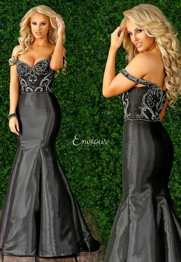 Affordable Luxury Women's Garments Envious Couture 1546 size 10 off the shoulder mermaid prom dress Pageant Gown