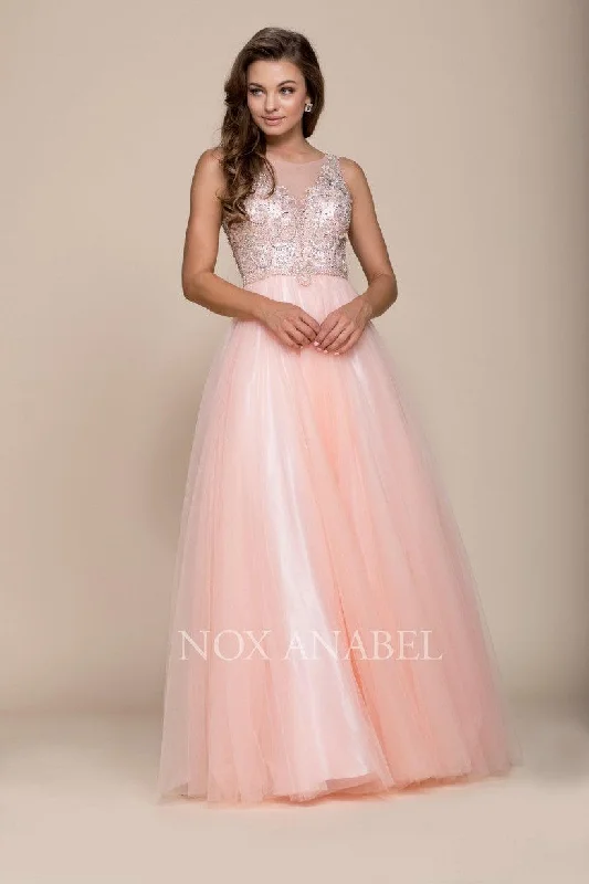 Elegant Women's Attire Long Evening Dress Formal Prom Gown Bashful Pink