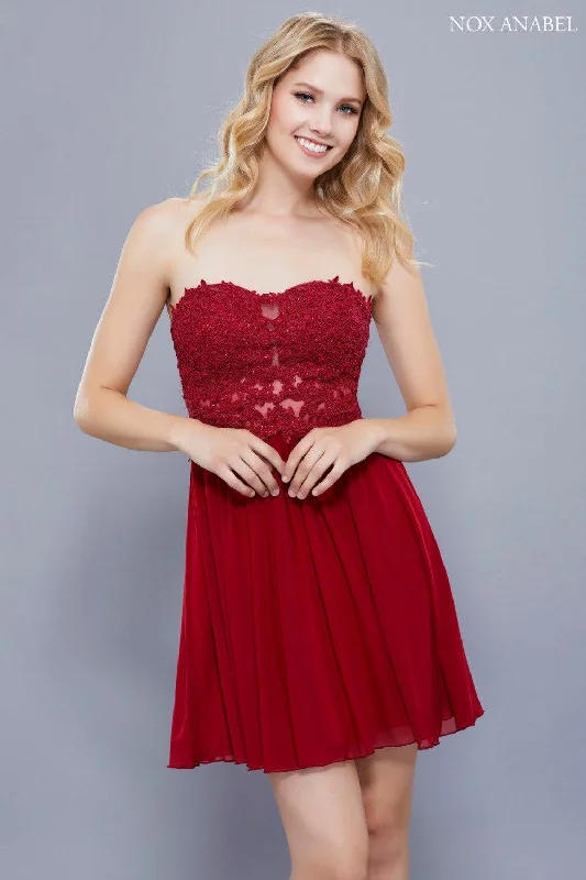 Vintage Clothing For Women Short Strapless Formal Prom Cocktail Dress