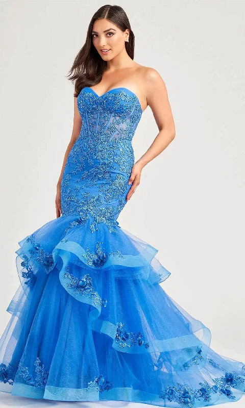 Women's Vintage-Inspired Outfit Ellie Wilde EW35239 - Corset Bodice Sweetheart Neck Prom Gown