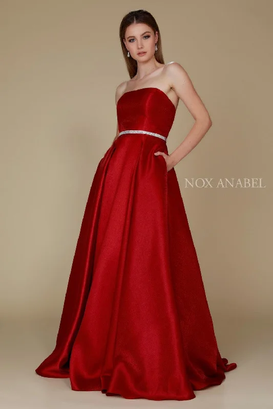 Women's Relaxed Outfit Long Formal Prom Dress Evening Gown with Pockets