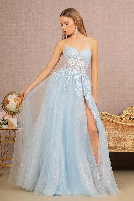 Women's Vacation Outfit Set Prom Long Strapless Formal Dress