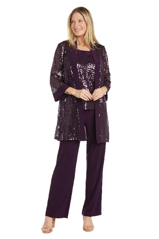 Luxury Women's Clothes R&M Richards RM9761W Sequined Formal Pantsuit