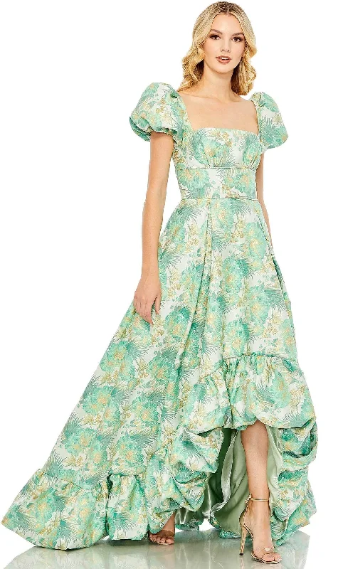 Women's Everyday Attire Mac Duggal 68276 - Puff Sleeve Floral Dress