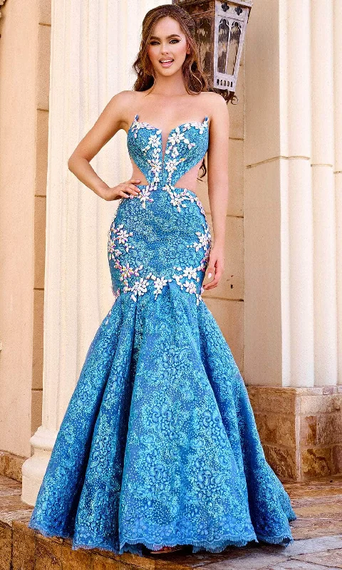 Women's Comfortable Garments Portia and Scarlett PS24089 - Illusion Cutout Mermaid Prom Gown