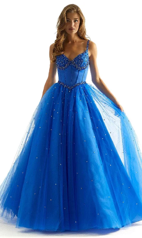 Women's Chic Outerwear Garments Mori Lee 49084 - Rhinestone Embellished Sleeveless Ballgown