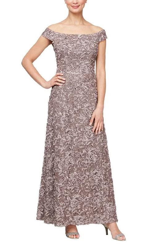 Women's Layered Outfit Alex Evenings 81122612 - Floral Soutache Evening Dress