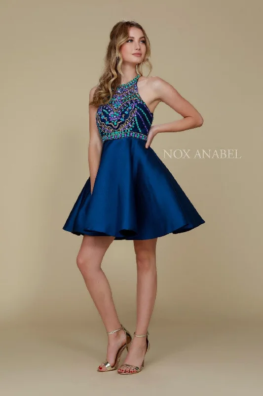 Women's High-End Clothing Short Beaded Homecoming Prom Dress