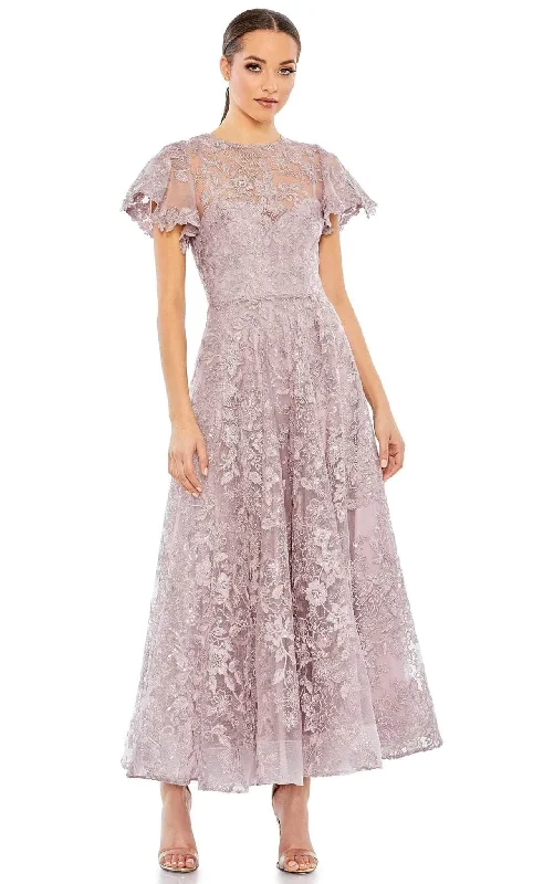 Classic Women's Apparel Mac Duggal 50665 - Floral Lace Midi Dress