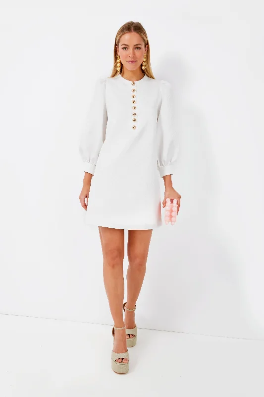 Casual Clothes For Women White Jacquard Samantha Mini Dress