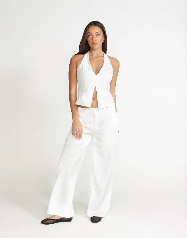 Women's High-Fashion Attire Farrah Pants (White)