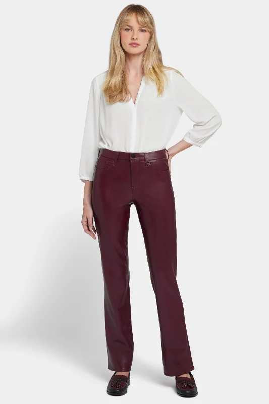 Women's Comfy Loungewear Outfit Faux Leather Marilyn Straight Pants - Tavern