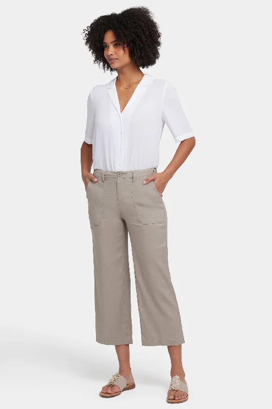 Women's Urban Clothing Wide Leg Cargo Capri Pants - Saddlewood