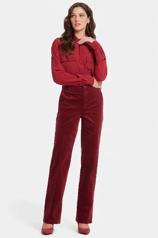 Women's Casual Wear Outfit Straight Trouser Pants - Wild Currant