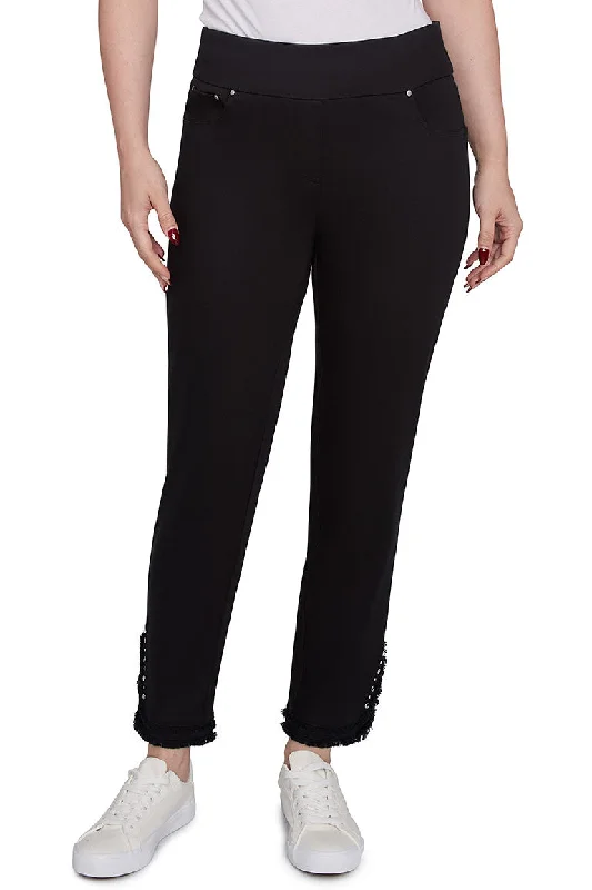 Women's Trendy Attire Black Monochrome Moment Denim Ankle Pant