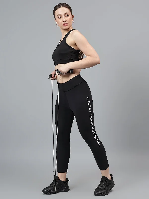 Elegant Clothing For Women Women's Casual Solid Black Mid Rise Track Pants