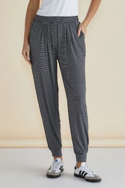 Women's Evening Garments Betty Basics Paris Pant Charcoal Stripe