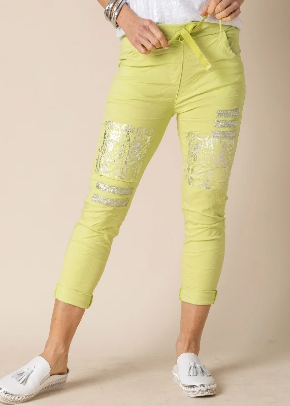 Women's Formal Event Outfit Silvana Pants in Lime Splice