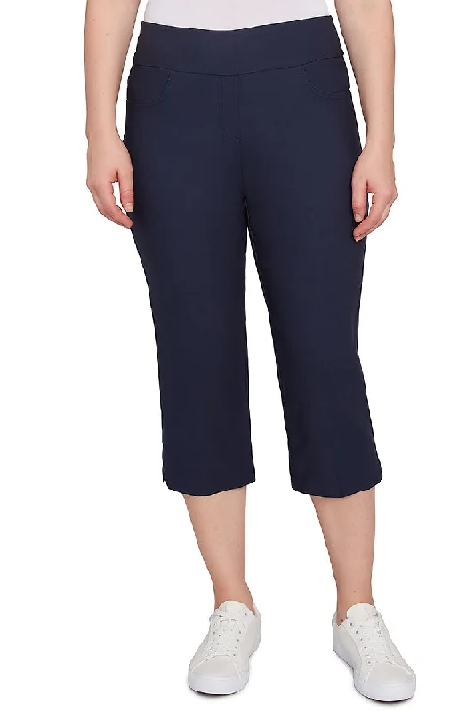 Women's Trendy Activewear Apparel Pull-On Silky Capri Pant