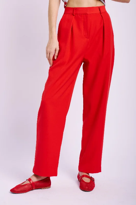 Women's Transitional Attire Tailored Carrot leg Pants in Red