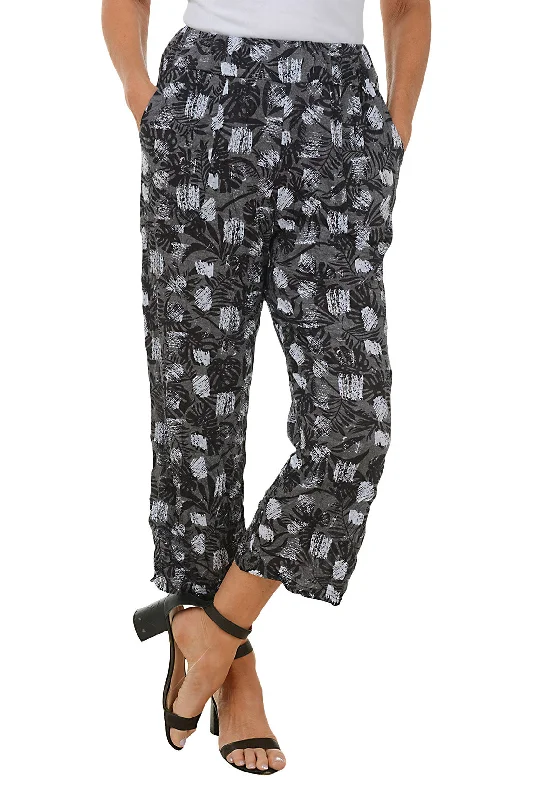 Women's Seasonal Garments Sketched Dots Crinkle Cropped Palazzo Pant