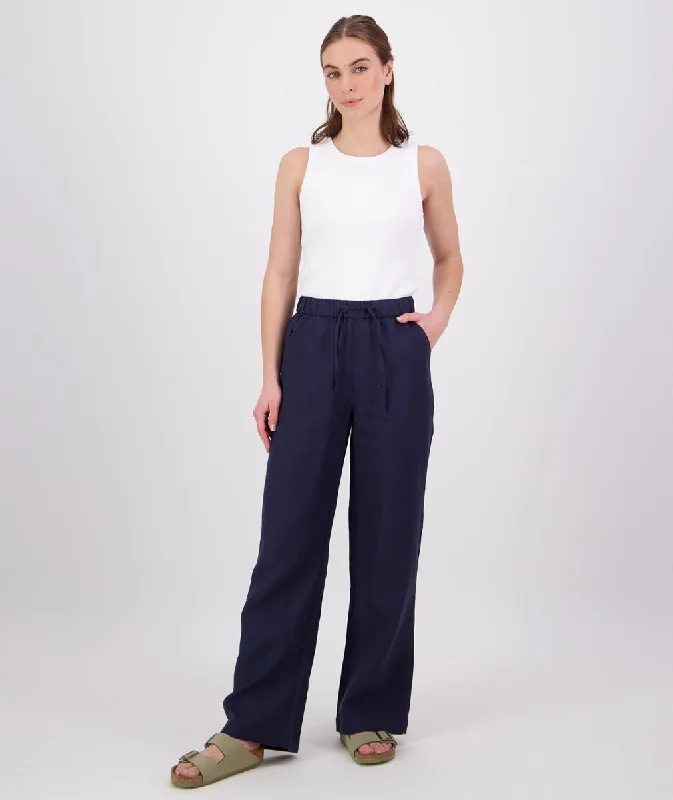 Women's Tops And Clothing Swanndri Seascape V2 Linen Pant Navy