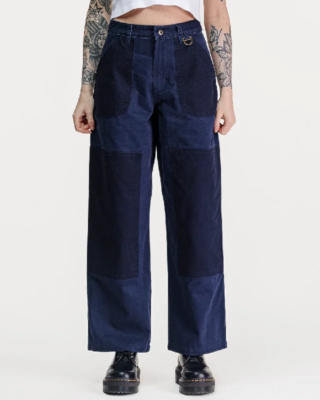 Women's Casual Wear Clothing Surplus High Waisted Pants - Navy