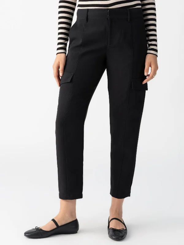 Women's Vacation Garments Polished Standard Rise Cargo Pant Black