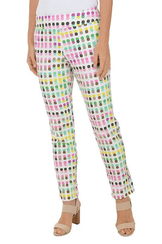 Women's Evening Apparel Colorful Dots Pull-On Ankle Pant