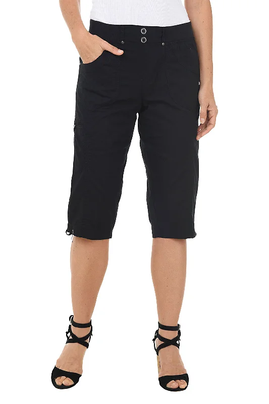 Affordable Women's Garments Valerie Pull-On Grommet Capri Pant