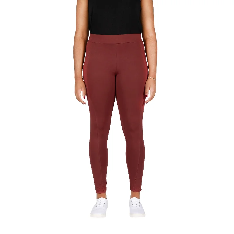 Casual Clothing For Women Maroon Adults Leggings with Pockets