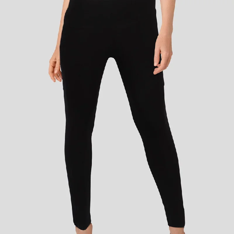 Women's Workout Clothing Black Adults Cotton Leggings with Pockets