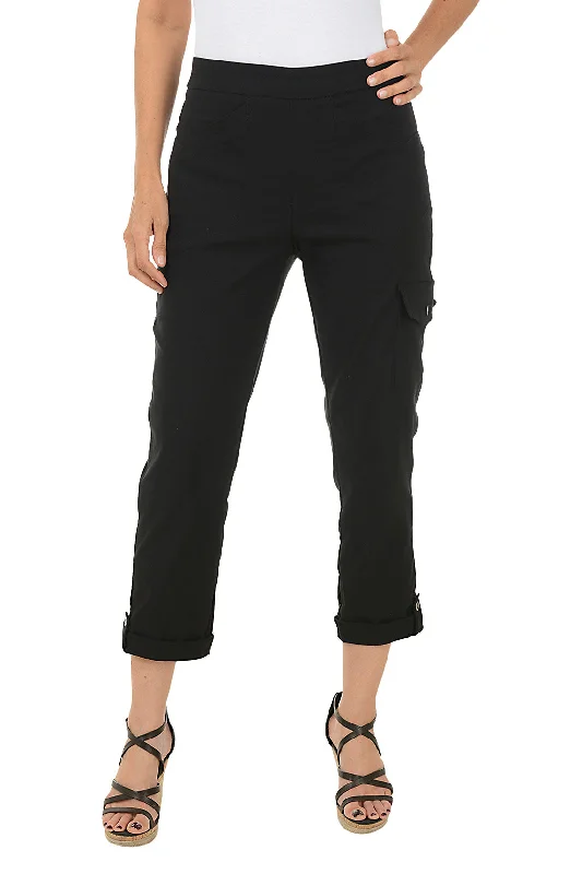 Casual Chic Women's Clothes Pull-On Cargo Pocket Crop Pant